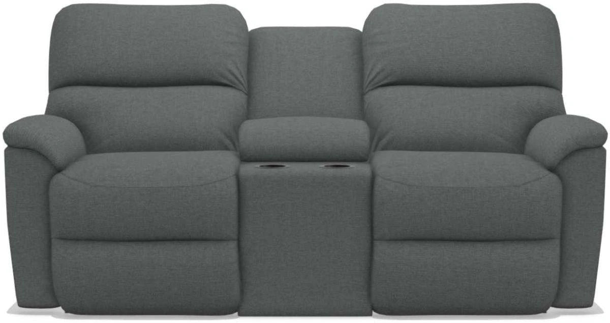 La-Z-Boy Brooks Gray Power Reclining Loveseat With Console