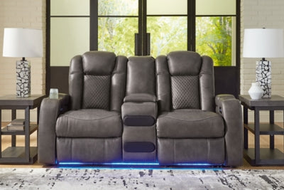 Fyne-Dyme Power Reclining Loveseat with Console - Aumand's Furniture (North Walpole, NH) 