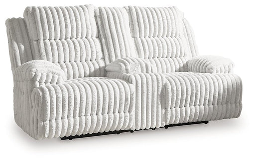 Rhines Falls Power Reclining Loveseat with Console - Aumand's Furniture (North Walpole, NH) 