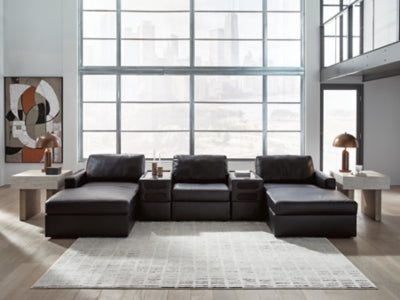 Modmax II Double Chaise Sectional with Audio Consoles - Aumand's Furniture (North Walpole, NH) 