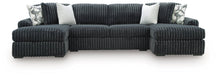 Midnight-Madness Double Chaise 3-Piece Sectional - Aumand's Furniture (North Walpole, NH) 