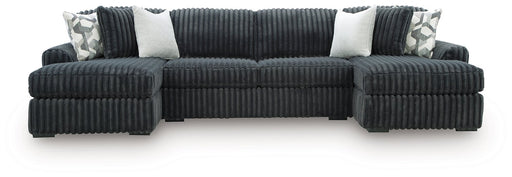 Midnight-Madness Double Chaise 3-Piece Sectional - Aumand's Furniture (North Walpole, NH) 