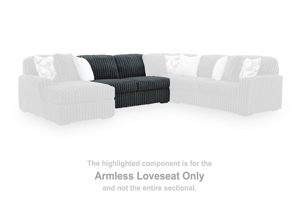 Midnight-Madness Double Chaise 3-Piece Sectional - Aumand's Furniture (North Walpole, NH) 