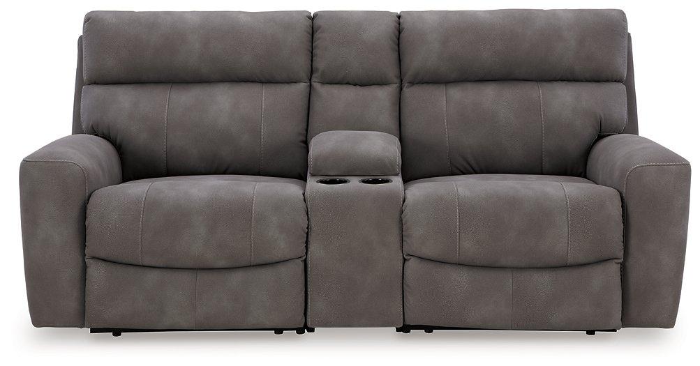 Next-Gen DuraPella Power Reclining Sectional Loveseat with Console - Aumand's Furniture (North Walpole, NH) 