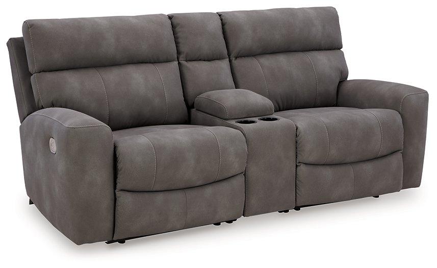 Next-Gen DuraPella Power Reclining Sectional Loveseat with Console - Aumand's Furniture (North Walpole, NH) 