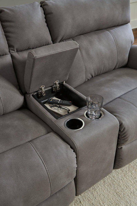 Next-Gen DuraPella Power Reclining Sectional Loveseat with Console - Aumand's Furniture (North Walpole, NH) 