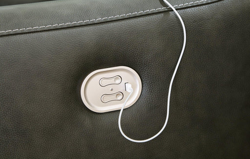 Center Line Power Reclining Sectional Loveseat - Aumand's Furniture (North Walpole, NH) 