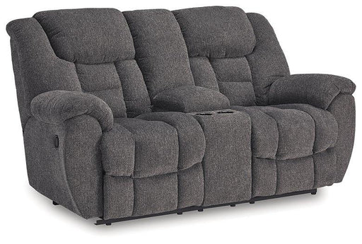 Foreside Reclining Loveseat with Console - Aumand's Furniture (North Walpole, NH) 