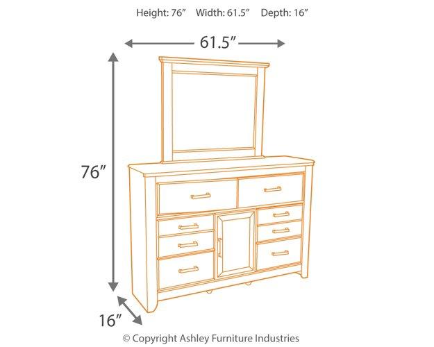 Juararo Dresser and Mirror - Aumand's Furniture (North Walpole, NH) 