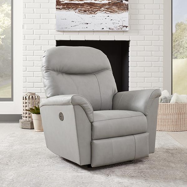 CAITLIN LEATHER POWER HEAD TILT SWIVEL GLIDER RECLINER- 4NZ25LU