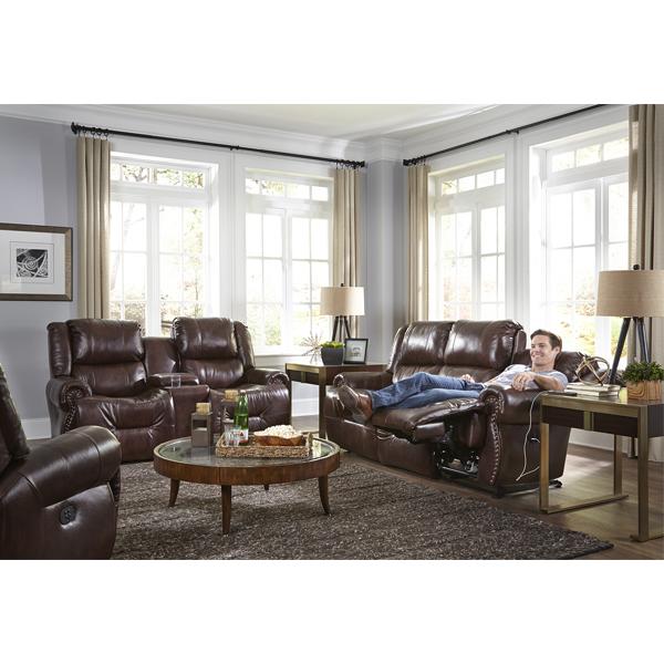 GENET COLLECTION LEATHER POWER RECLINING SOFA W/ FOLD DOWN TABLE- S960CP4