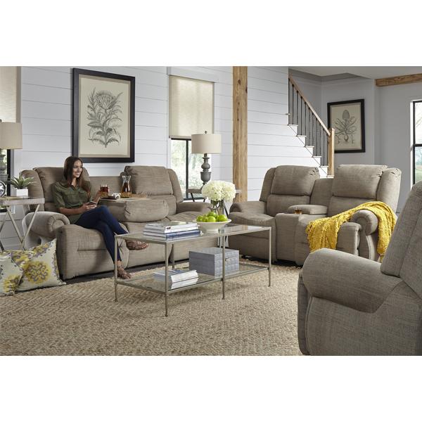 GENET COLLECTION LEATHER RECLINING SOFA W/ FOLD DOWN TABLE- S960CA4