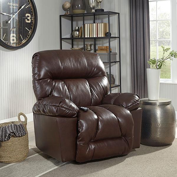 RETREAT LEATHER POWER SPACE SAVER RECLINER- 8NP04LU