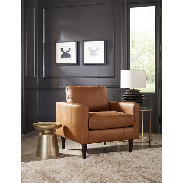 TRAFTON LEATHER CLUB CHAIR- C10BG