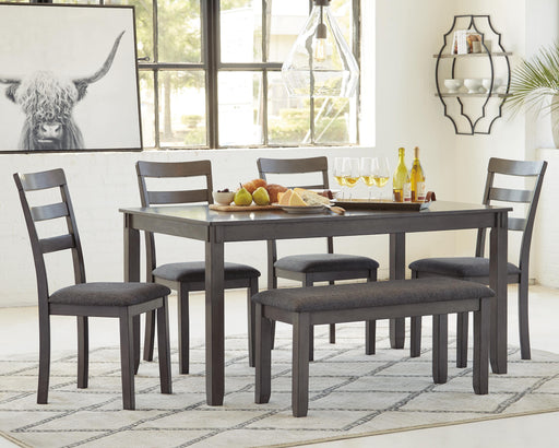 Bridson Dining Table and Chairs with Bench (Set of 6) - Aumand's Furniture (North Walpole, NH) 