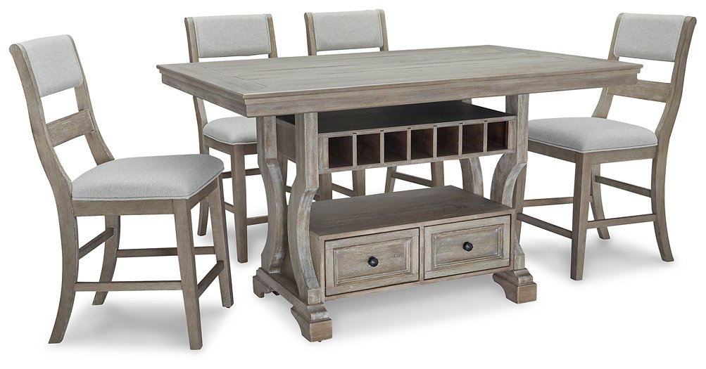 Moreshire 5-Piece Counter Height Dining Package