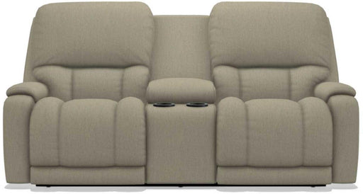 La-Z-Boy Greyson Teak Power Reclining Loveseat with Headrest And Console image