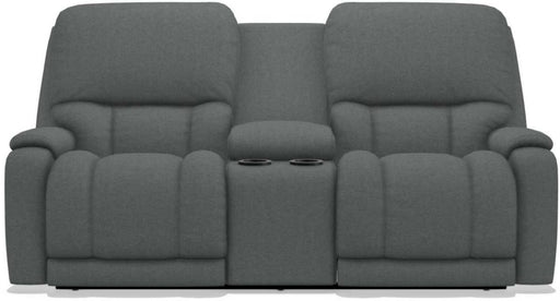 La-Z-Boy Greyson Grey Power Reclining Loveseat with Headrest And Console image