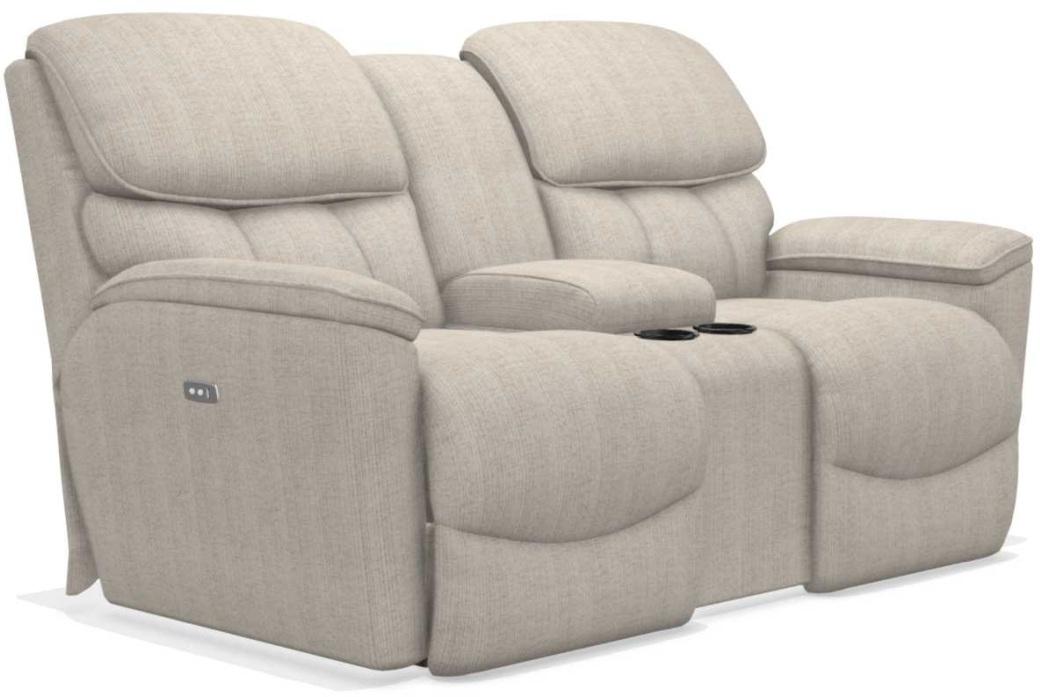 La-Z-Boy Kipling Buff La-Z-Time Power Reclining Loveseat With Console image