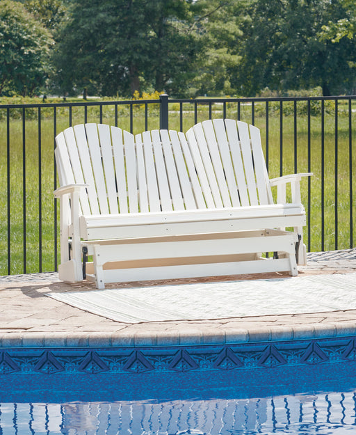Hyland wave Outdoor Glider Loveseat - Aumand's Furniture (North Walpole, NH) 