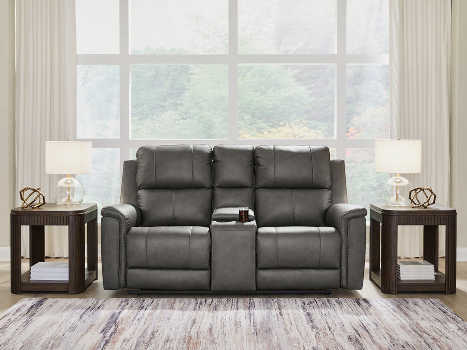 Bleckley Power Reclining Loveseat with Console - Aumand's Furniture (North Walpole, NH) 