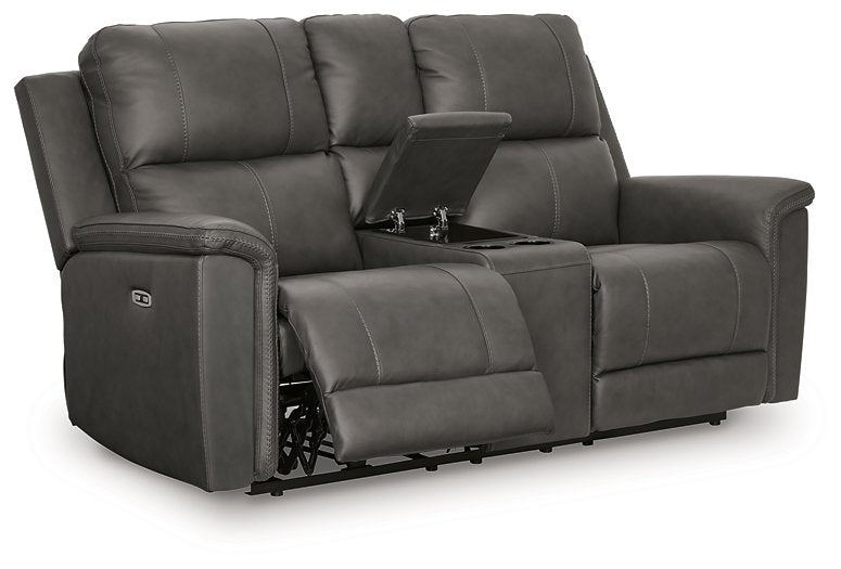 Bleckley Power Reclining Loveseat with Console - Aumand's Furniture (North Walpole, NH) 