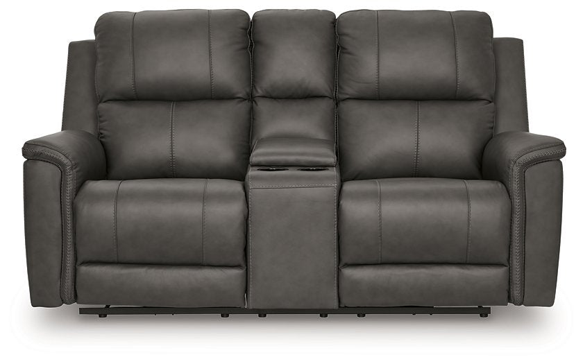 Bleckley Power Reclining Loveseat with Console - Aumand's Furniture (North Walpole, NH) 