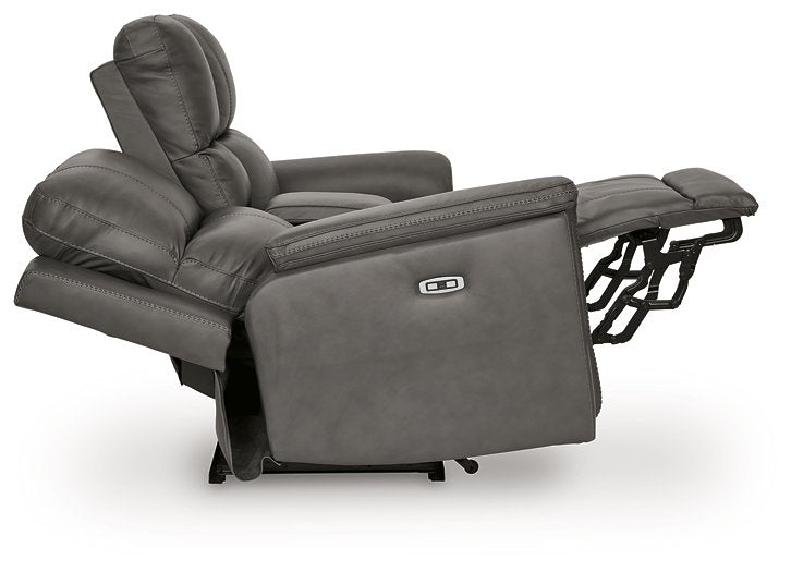 Bleckley Power Reclining Loveseat with Console - Aumand's Furniture (North Walpole, NH) 