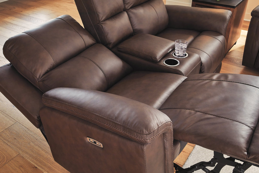 Bleckley Power Reclining Loveseat with Console - Aumand's Furniture (North Walpole, NH) 