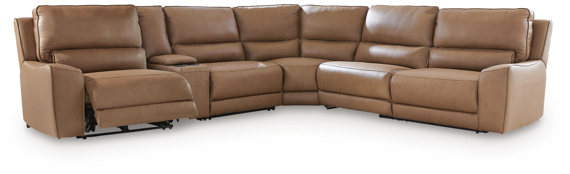 DeepWakes Reclining Sectional with Storage Console - Aumand's Furniture (North Walpole, NH) 