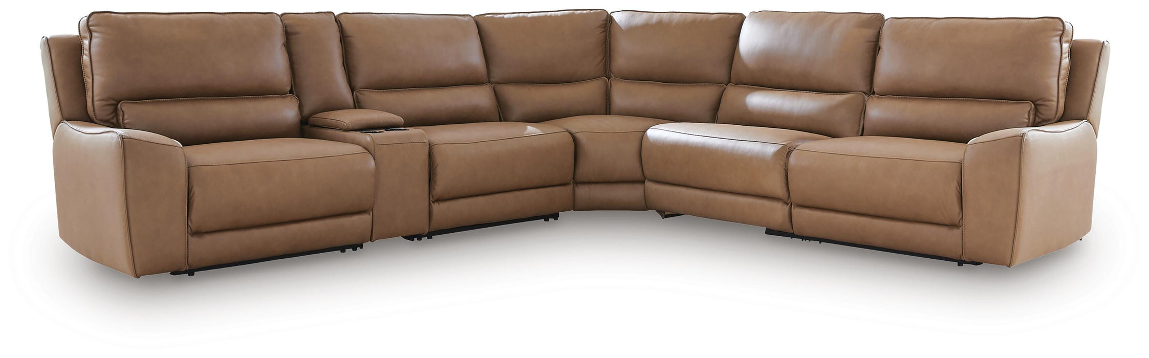 DeepWakes Reclining Sectional with Storage Console - Aumand's Furniture (North Walpole, NH) 
