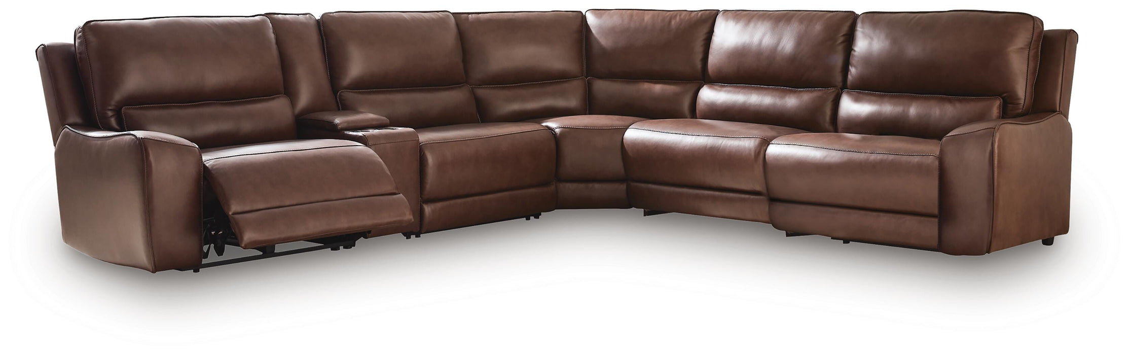 DeepWakes Reclining Sectional with Storage Console - Aumand's Furniture (North Walpole, NH) 