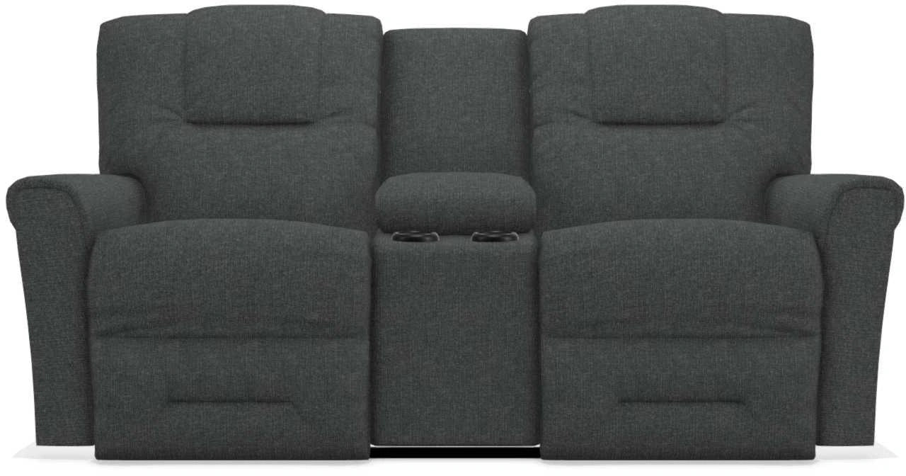 La-Z-Boy Easton Slate Power Reclining Loveseat with Headrest And Console
