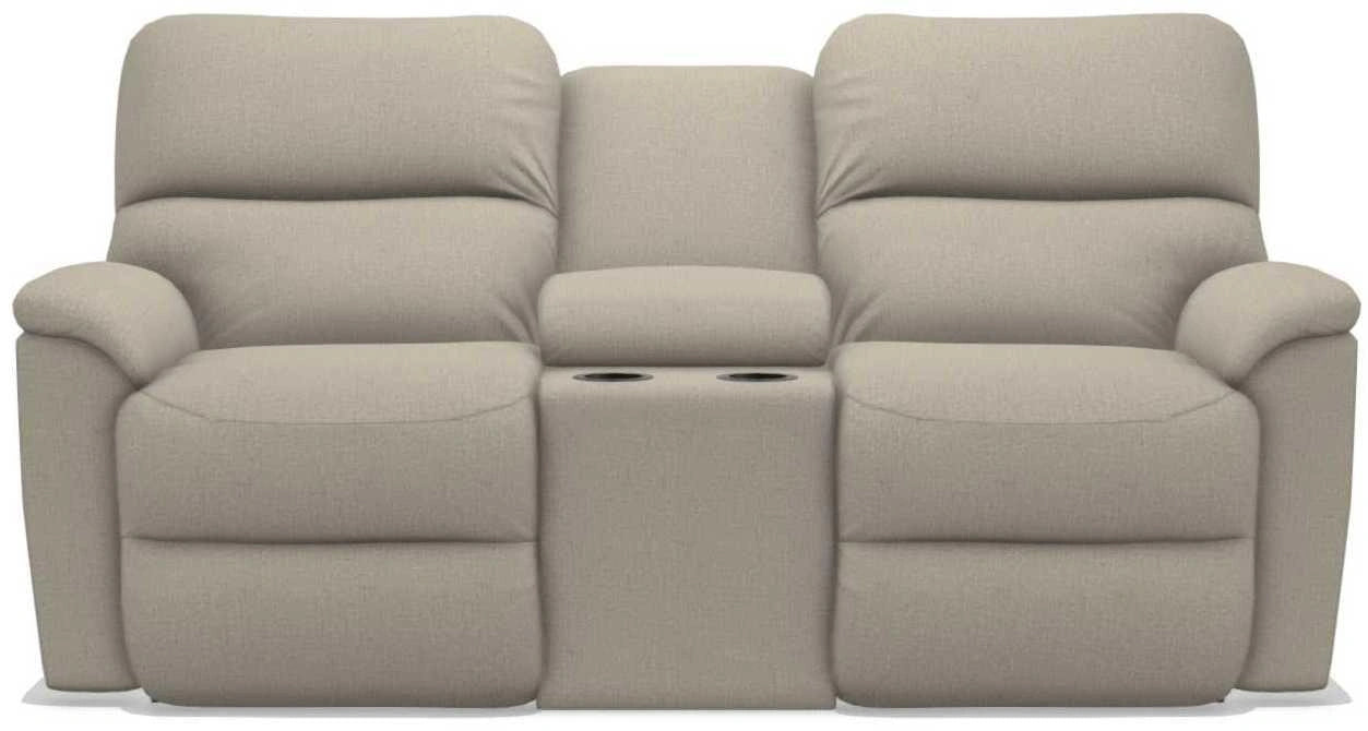 La-Z-Boy Brooks Pewter Power Reclining Loveseat with Headrest and Console