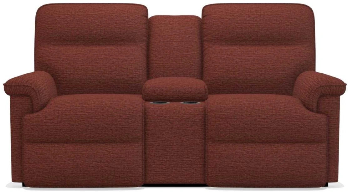 La-Z-Boy Jay PowerRecline La-Z-Time Burgundy Reclining Loveseat and Console