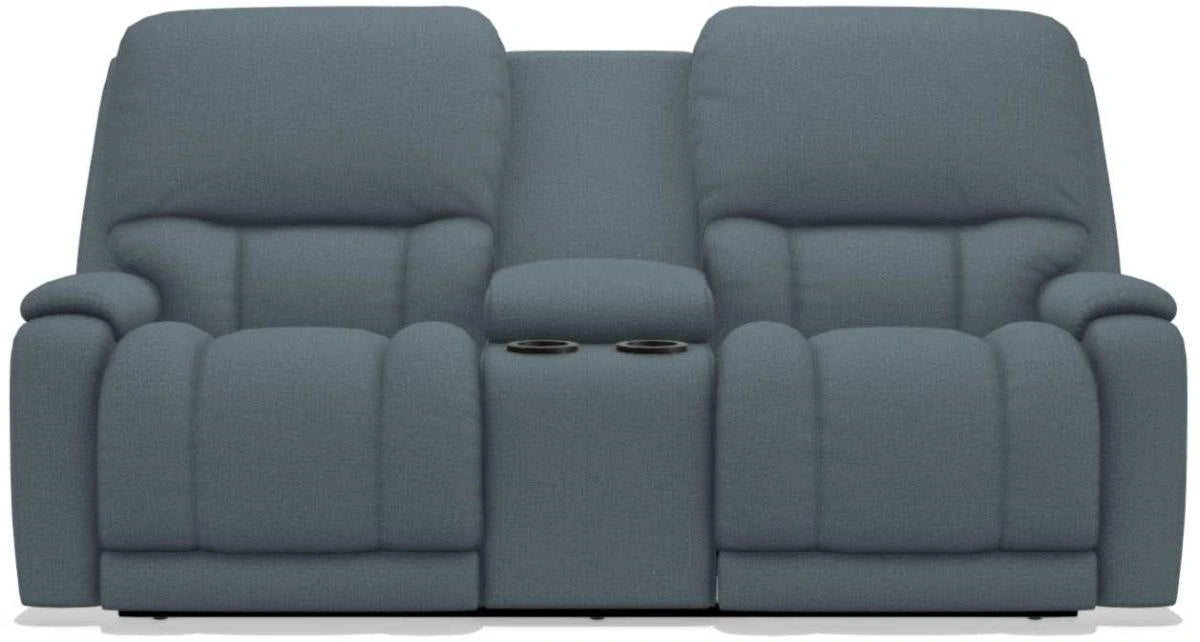 La-Z-Boy Greyson Denim Power Reclining Loveseat with Headrest And Console