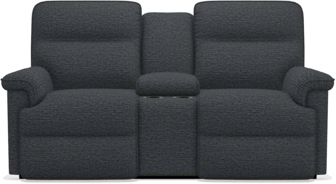La-Z-Boy Jay PowerRecline La-Z-Time Denim Reclining Loveseat and Console