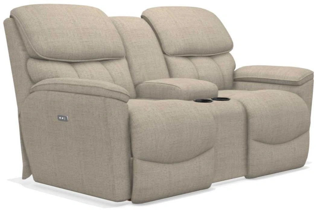 La-Z-Boy Kipling Fawn La-Z-Time Power Reclining Loveseat With Console
