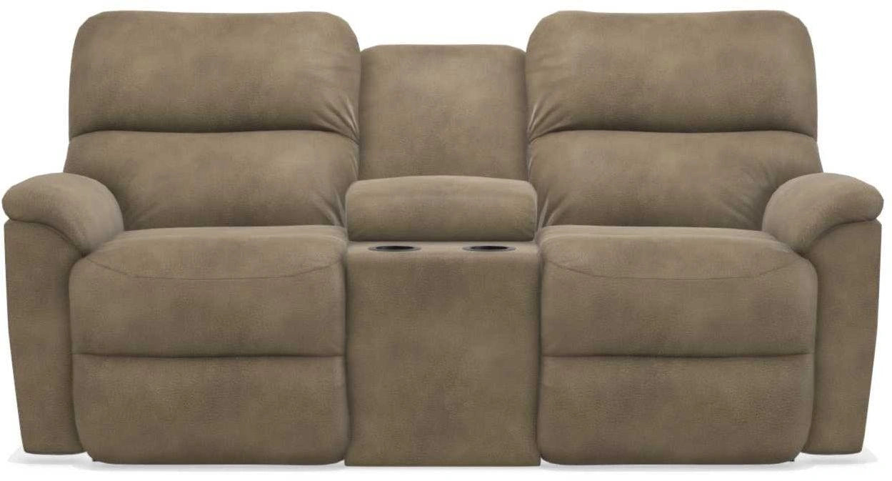 La-Z-Boy Brooks Mushroom Power Reclining Loveseat With Headrest And Console